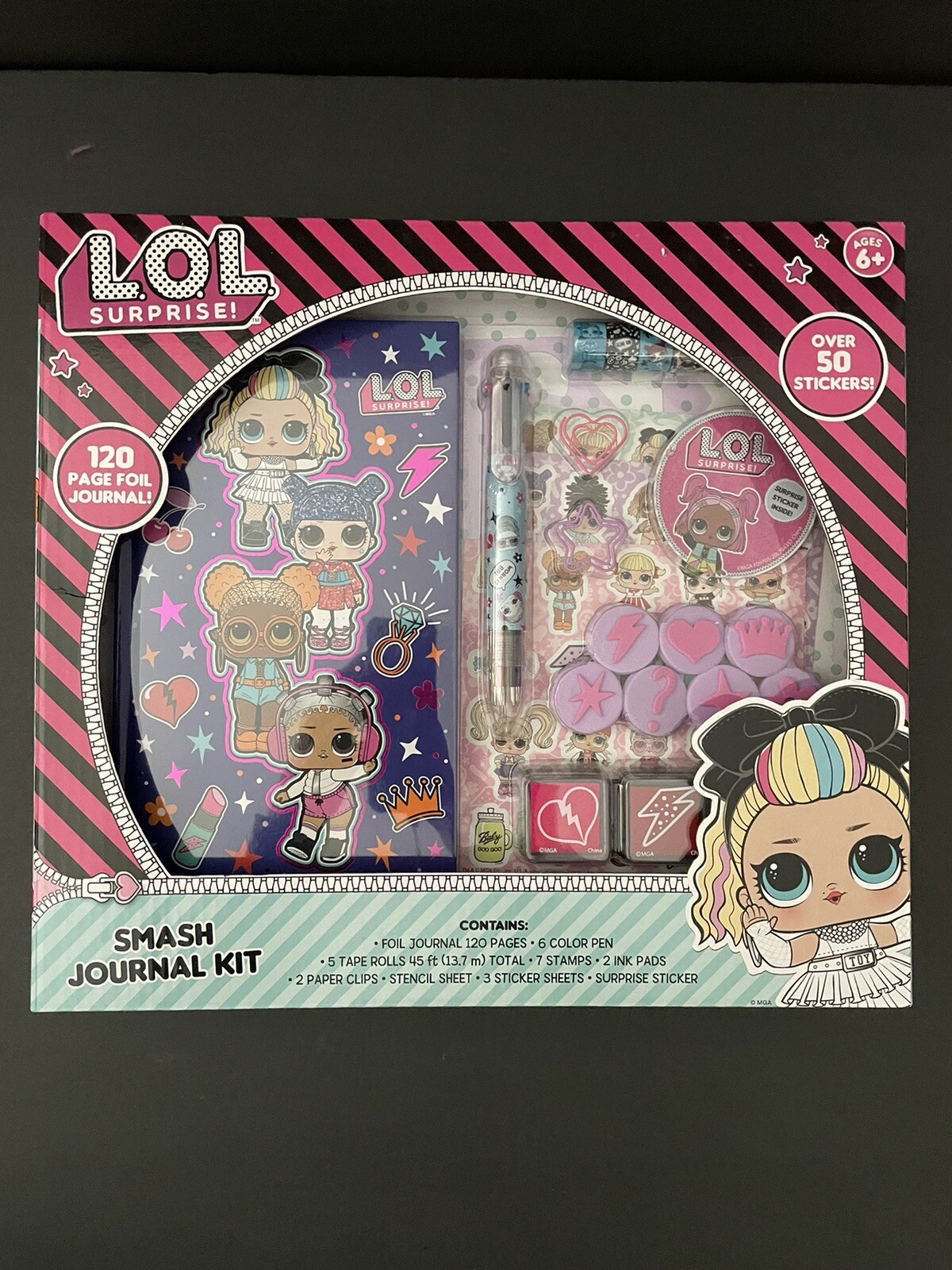 LOL Surprise Smash Writing Journal Kit RARE Exclusive Stickers Pen Tape New