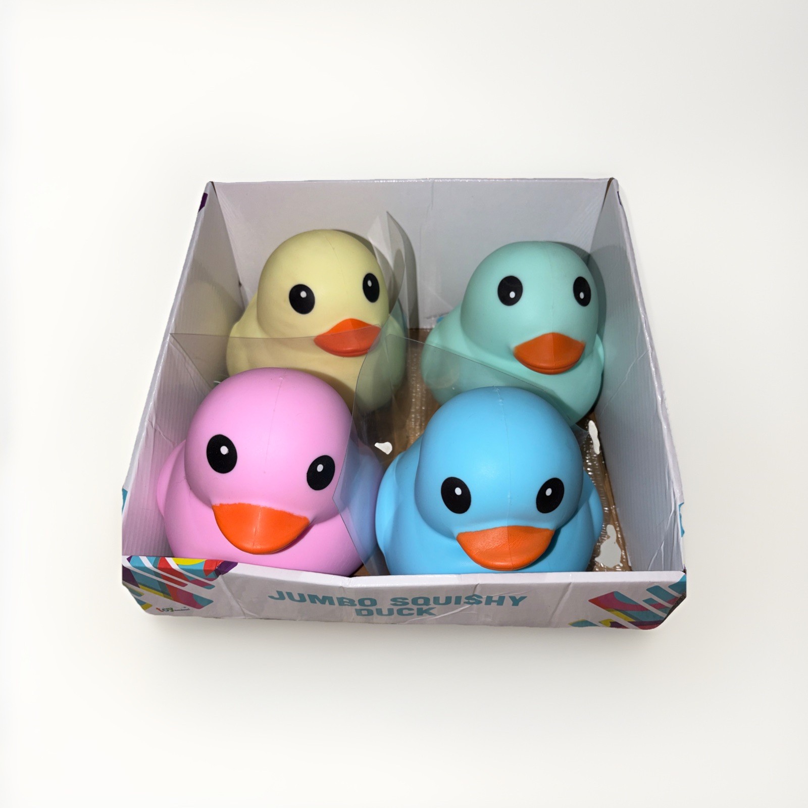 Laffy Quacks Jumbo Squishy Ducks Blue,Pink,Green,Yellow Set Of 4 New W/Box 🐥🐣