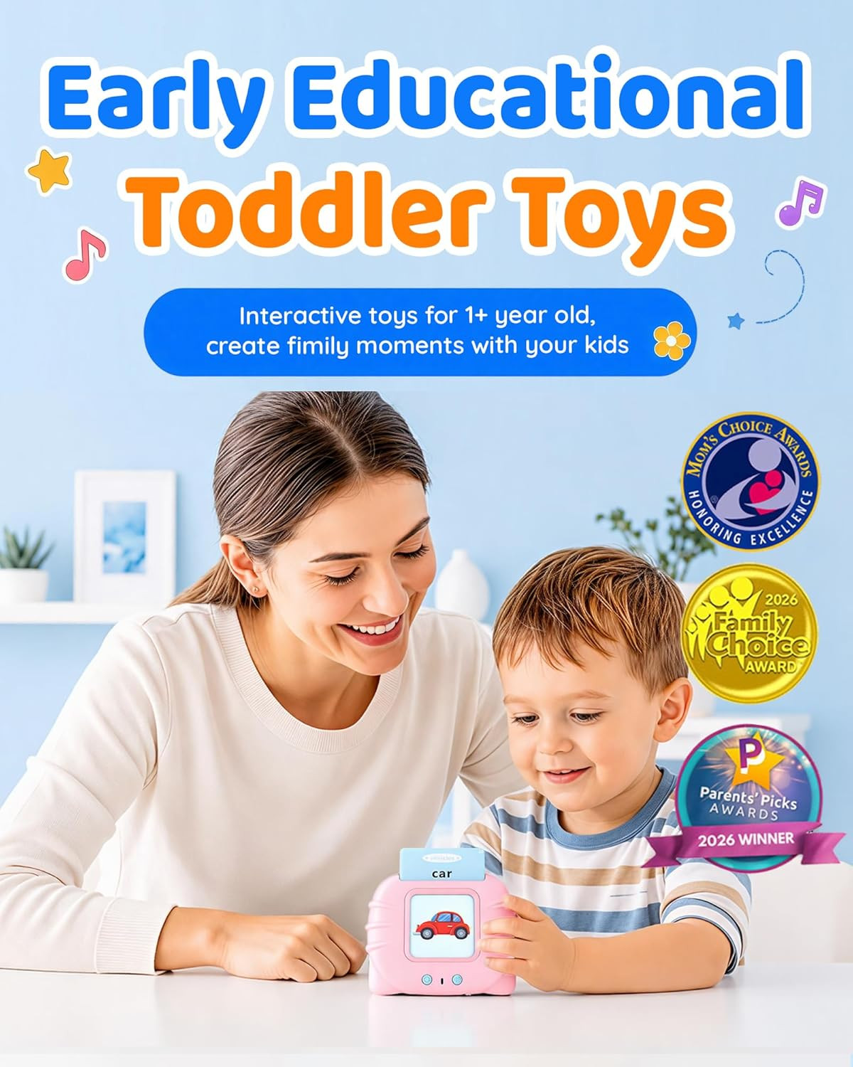 Talking Flash Cards for Toddlers 1-5 Years Old, Upgraded 536 Sight Words with 6
