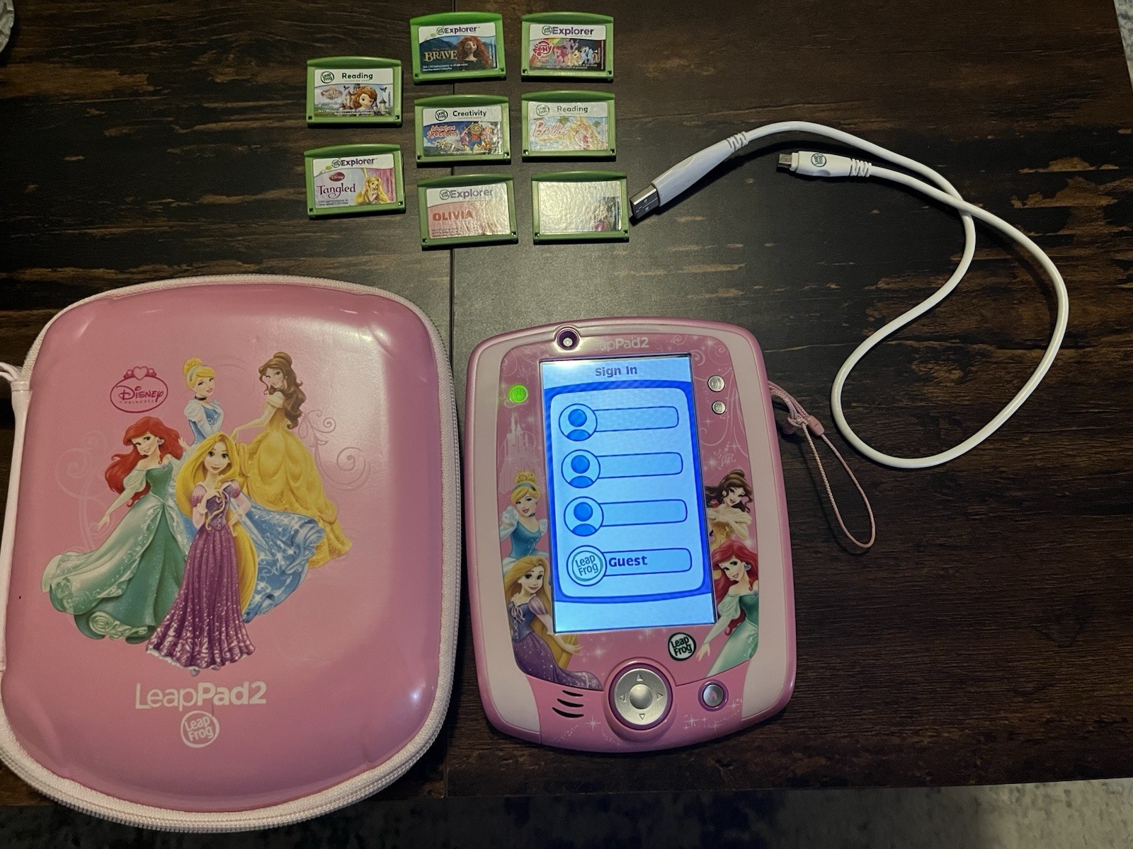 LeapFrog LeapPad2 Pink Learning Tablet, Disney Princess Case, 8 Games