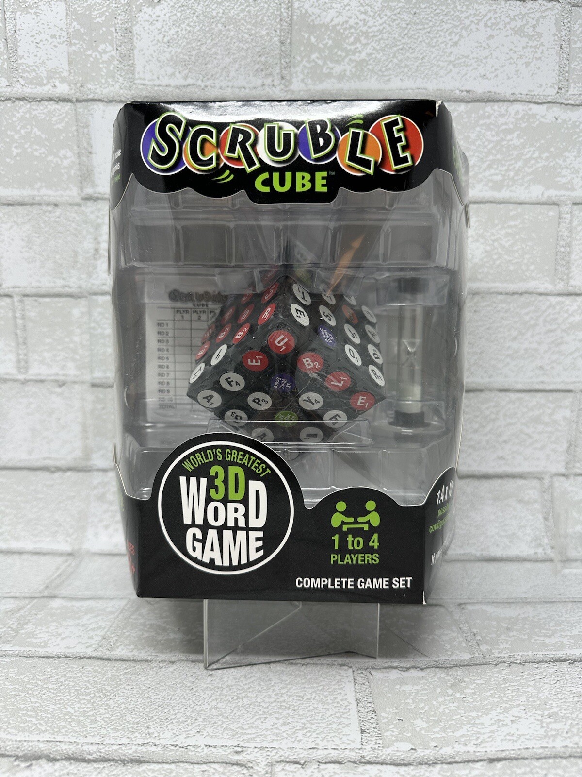 SCRUBBLE CUBE WORD 3D GAME COMPLETE GAME SET 8+ T4