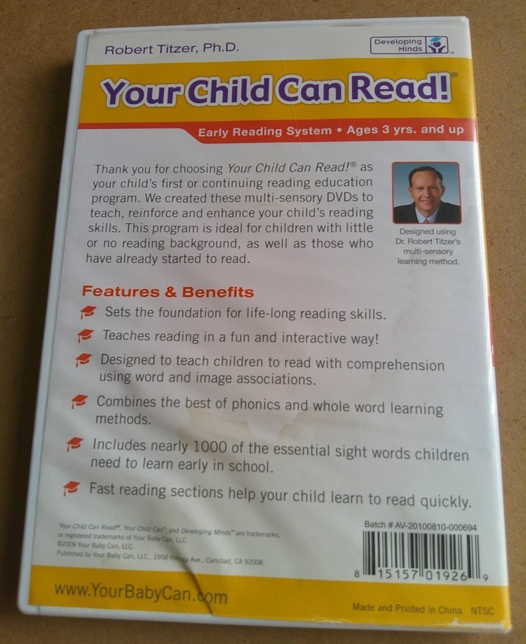 Your Child Can Read! 5 DVD Set by Robert Titzer ~ Reading System Developing