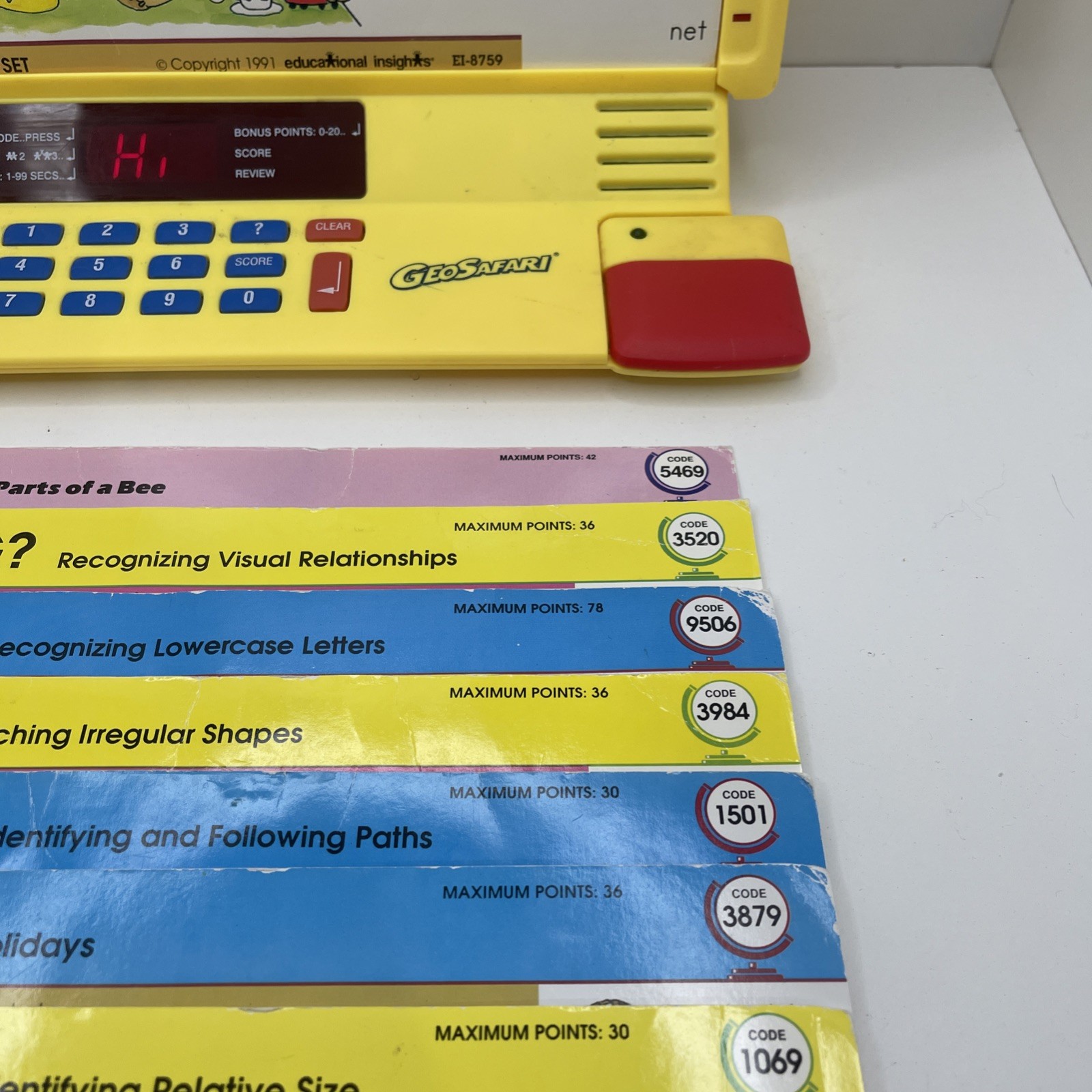 Vintage GeoSafari Jr EI-8855 Electronic Learning Game Unit w/ 8 Cards Tested