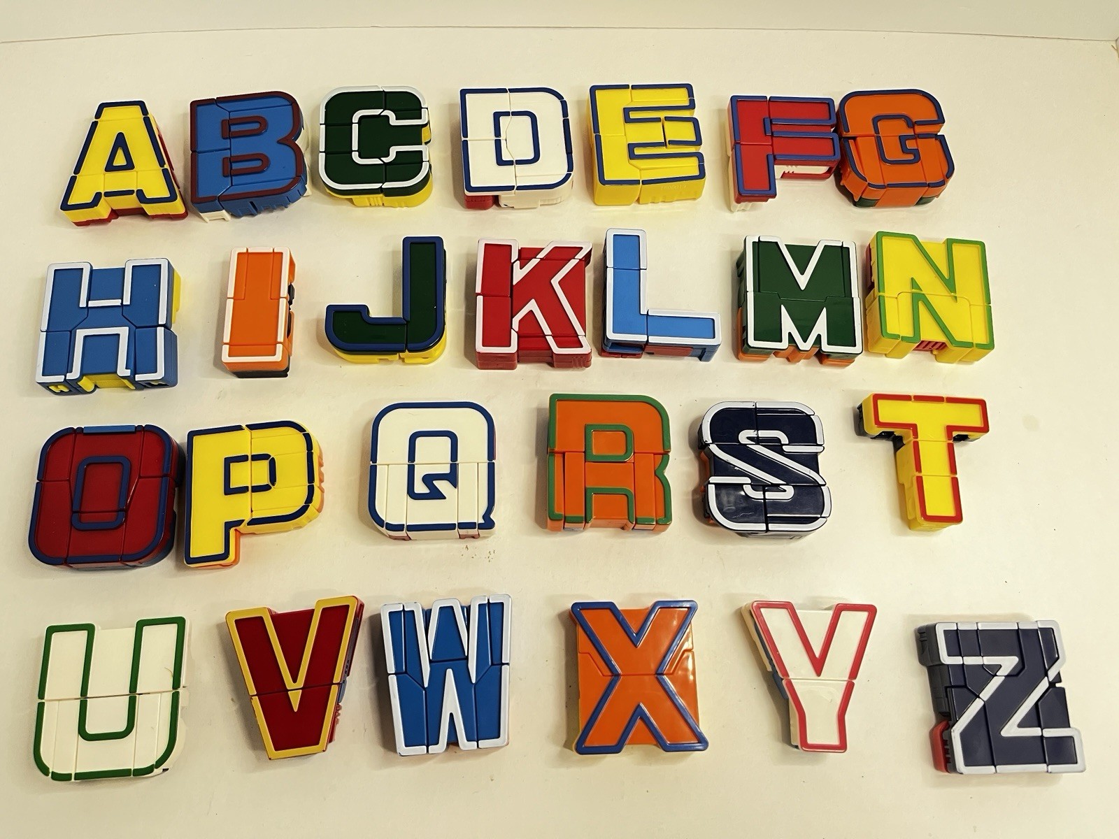 ALPHA BOTS Alphabet Robot Transforming Figures Complete Set of 26