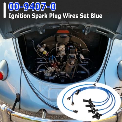 7mm Blue Silicone Ignition Plug Wires Set, 00-9407-0 Spark Plug Wire Set for VW