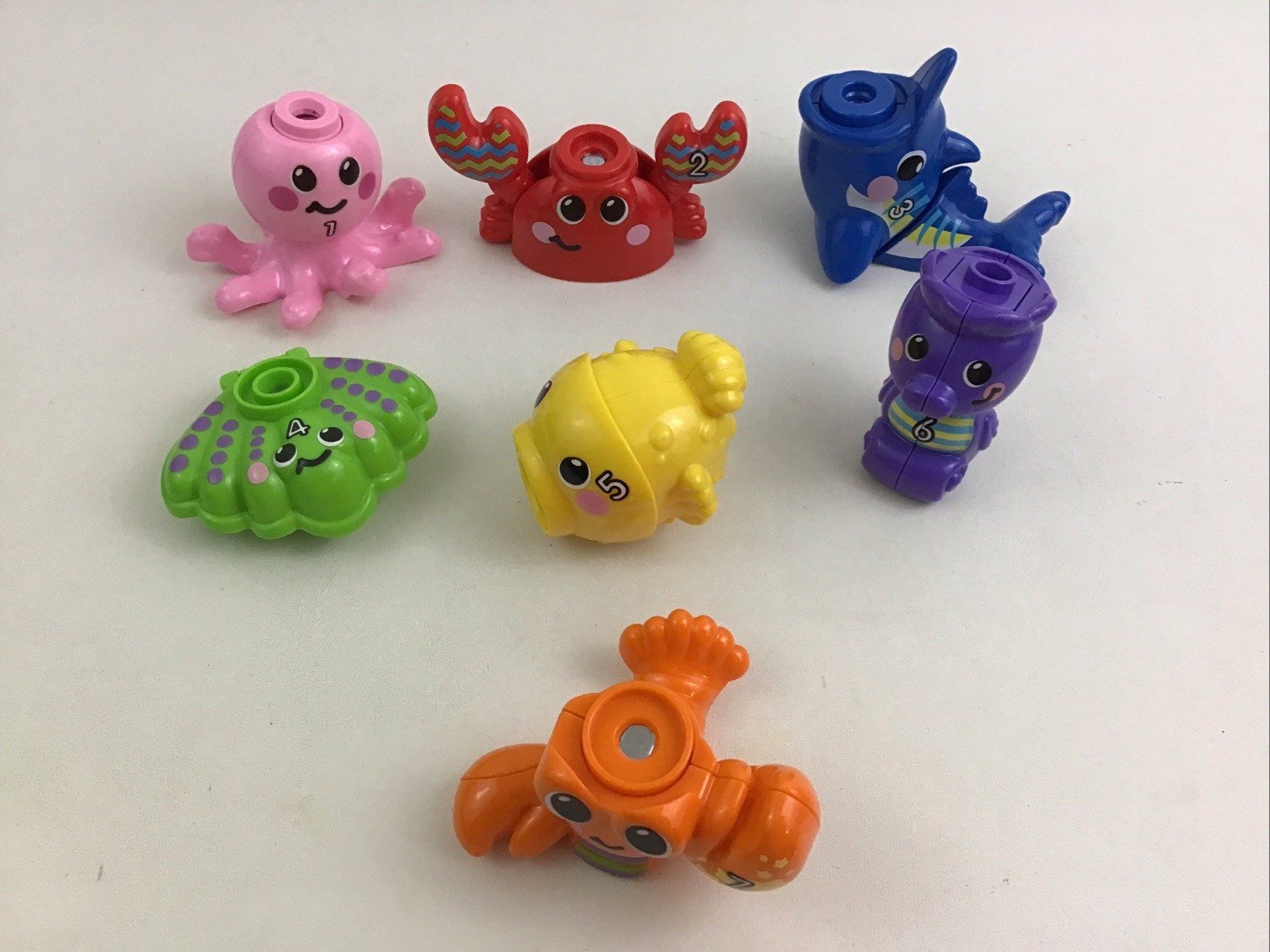 VTech Jiggle & Giggle Fishing Set Replacement Pieces Crab Octopus Seahorse Shark