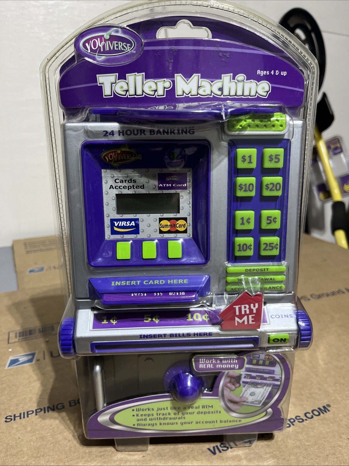 Vintage NEW YOUNIVERSE Money ATM Machine SAVINGS BANK SUMMIT TOYS 2004 e1