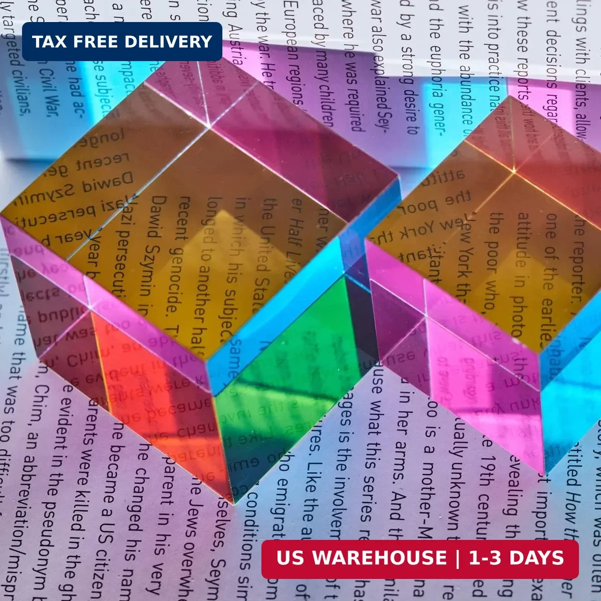 CMY Color Cube, 2.0 Inch (50Mm) Acrylic Mixing Color Cube Prism for Physics Educ