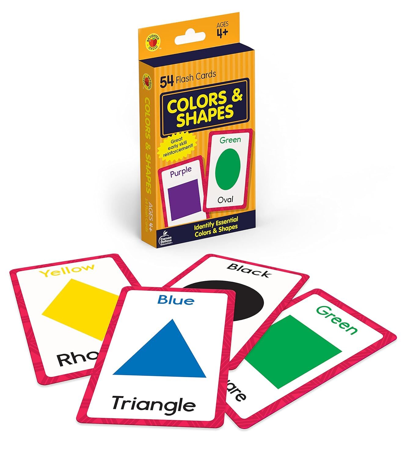 Carson Dellosa – Colors and Shapes Flash Cards – 54 Cards for Toddler /