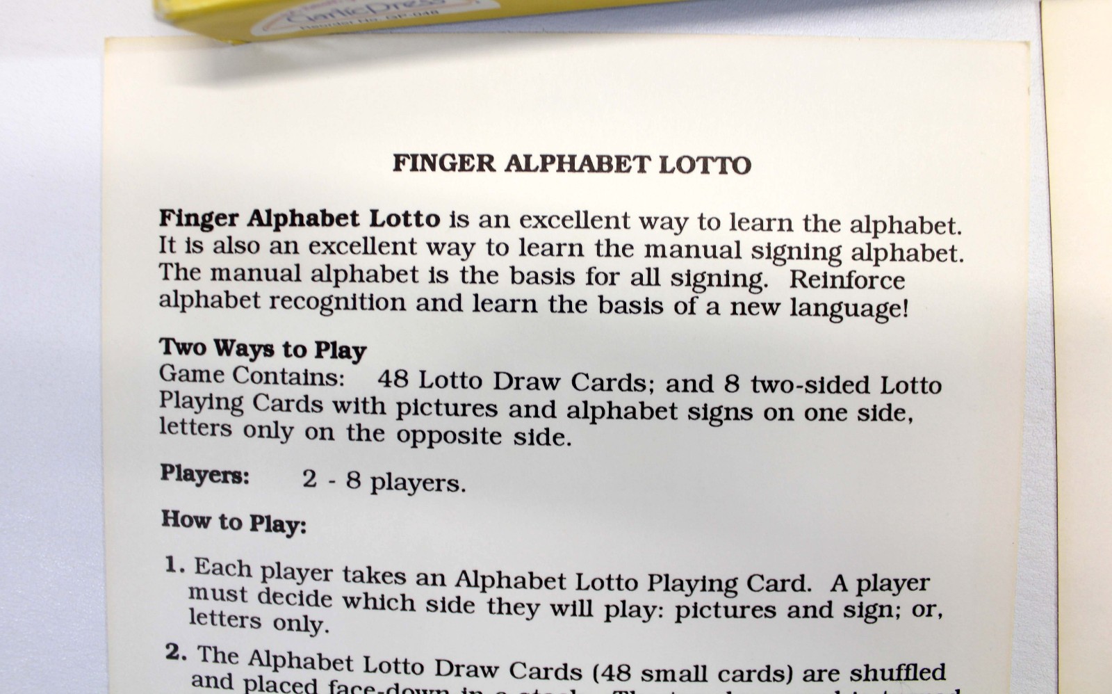 Sign Language Alphabet Game Finger Alphabet Lotto Learn Sign Language Complete