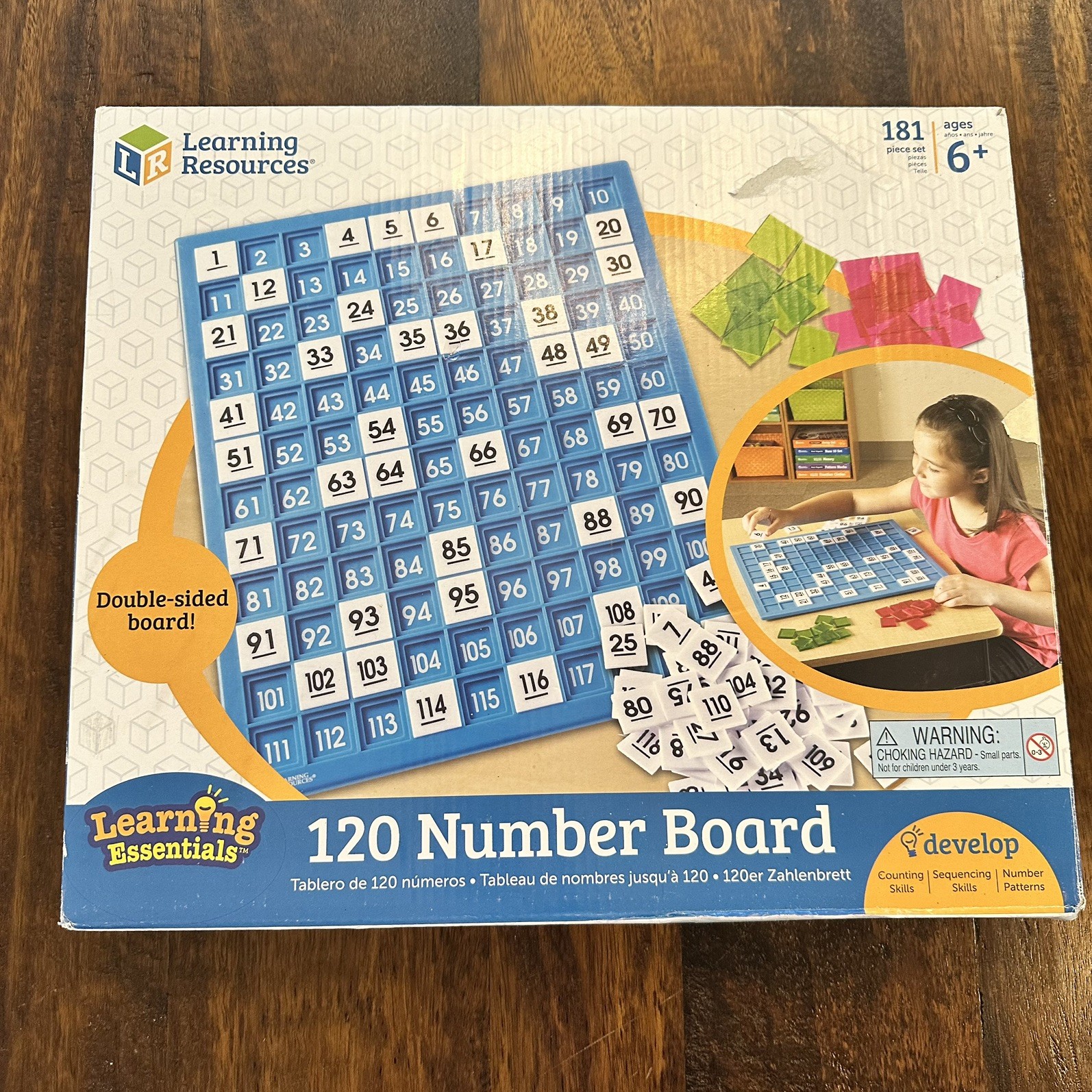 120 Number Board, Tray & Numbered Tiles, Common Core Math, 181 Piece, Ages 6+