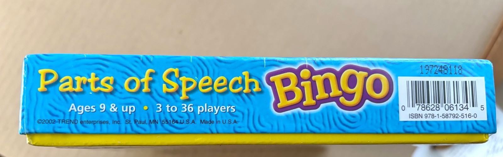 NEW Sealed Bingo Parts of Speech Trend T-6134 Ages 9 & Up 3 to 36 Players