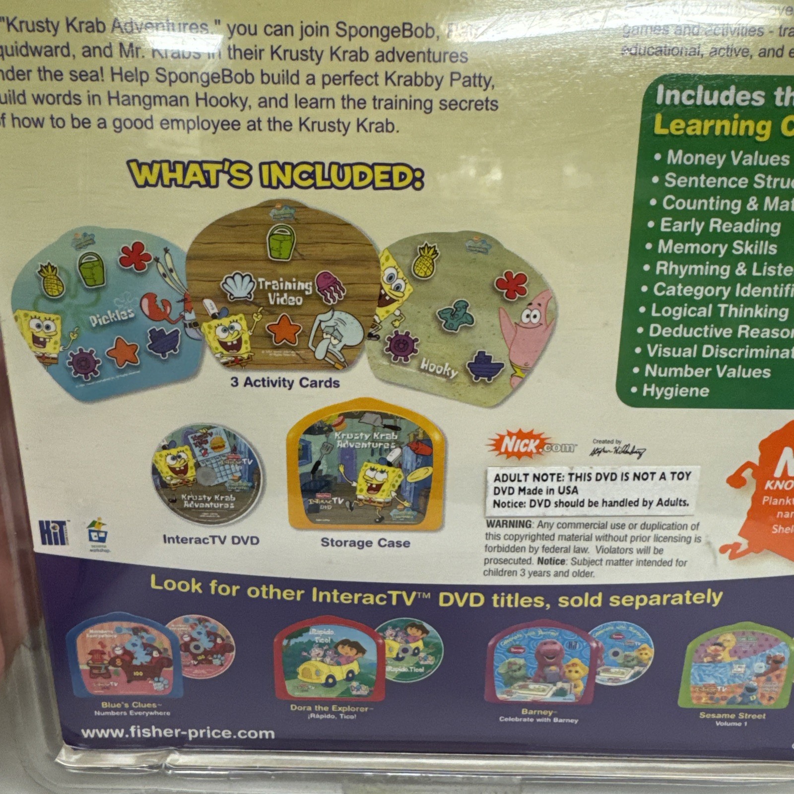 Fisher-Price InteracTV DVD – SpongeBob SquarePants Krusty Krab Adventures NEW