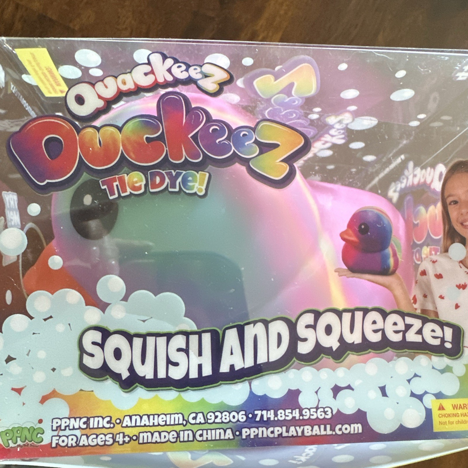 Quackeez Duckeez Tie Dye Tactile Squish & Squeeze Toy Multicolor Pink Ages 4+