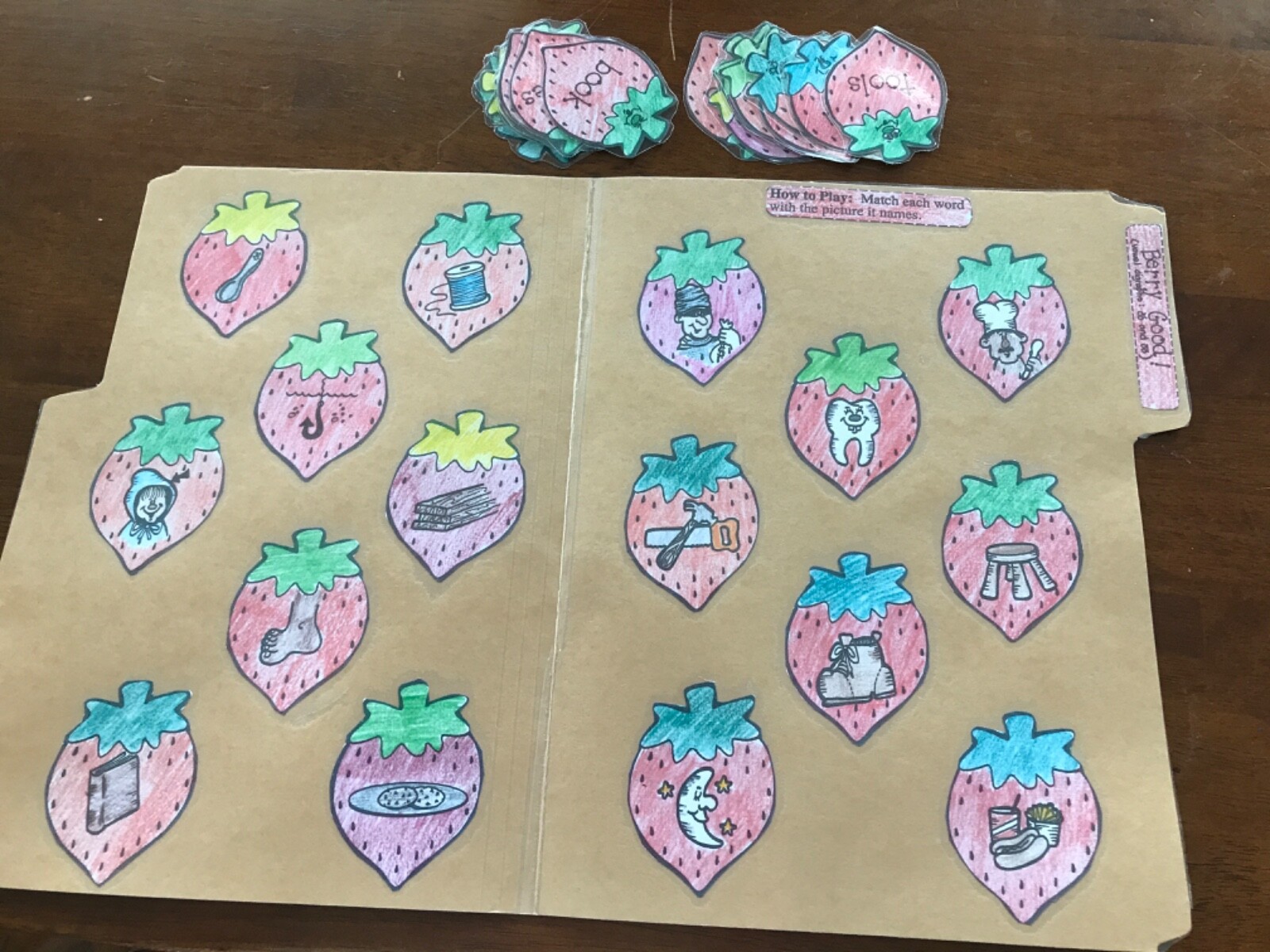 Berry Good!! Vowel digraphs “oo” 2nd grade language arts file folder game