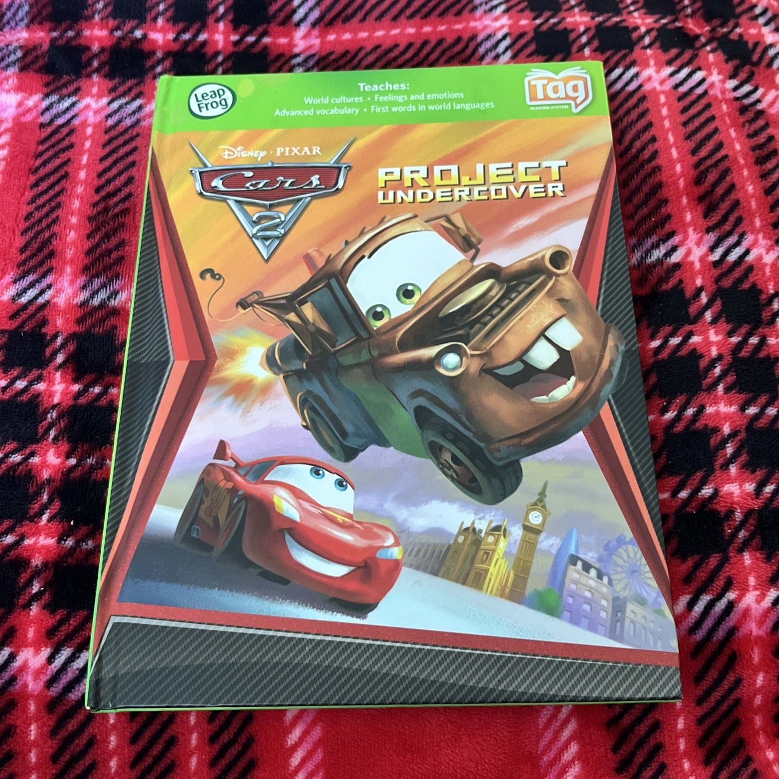 Leapfrog Hardcover Book Disney Pixar Cars 2 Project Undercover Children Kids Tag