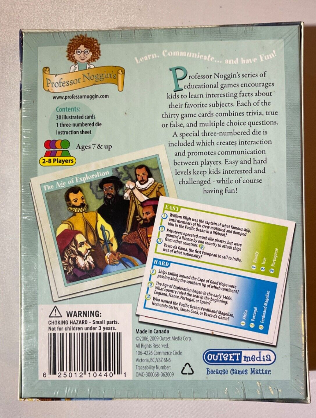 Professor Noggin’s EXPLORERS Card Game Educational Trivia (age 7+) New & Sealed