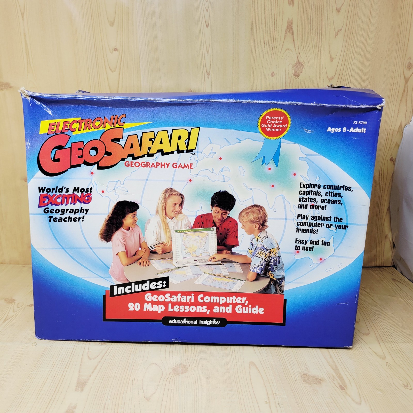 1989 GeoSafari Electronic Education Game EI-8700 & Cards Homeschool COMPLETE