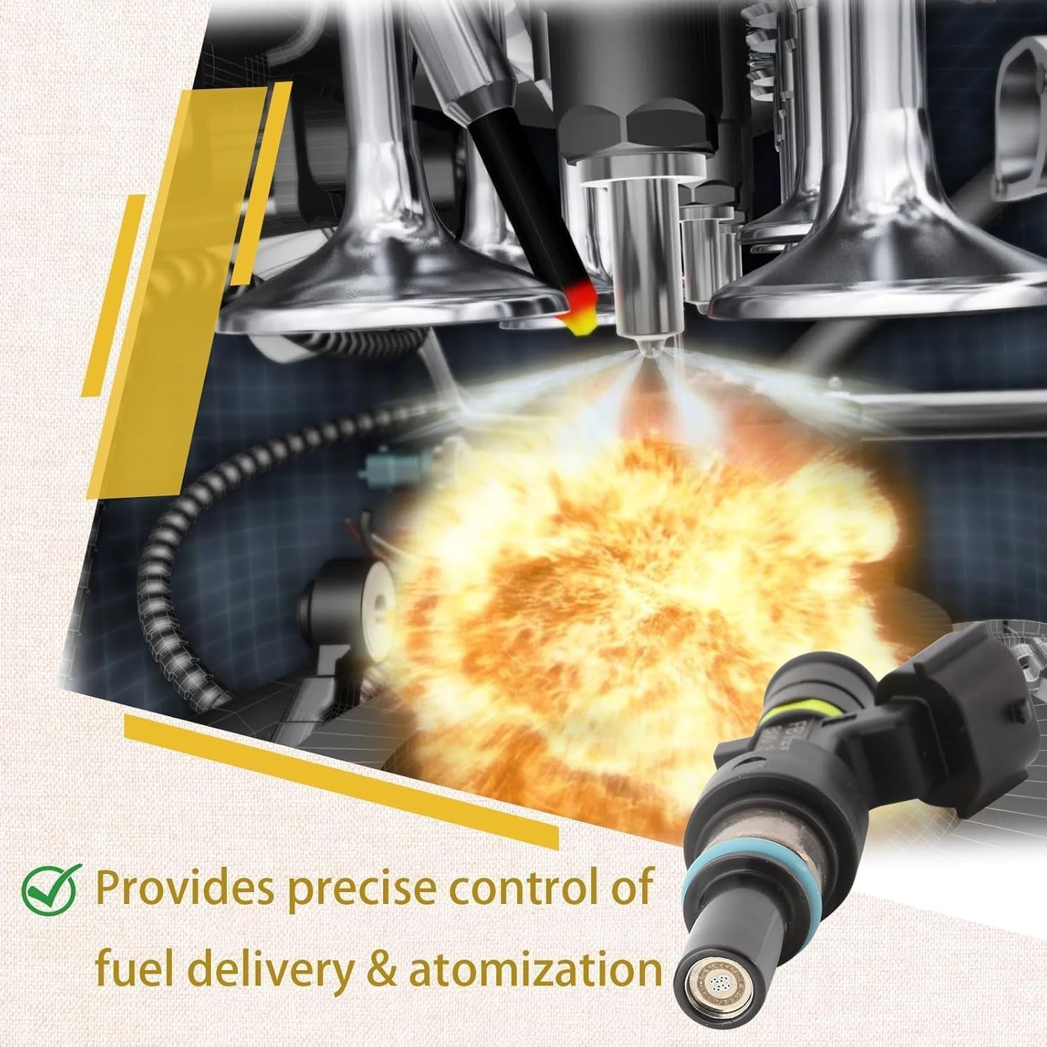 16600-3TA0A OE 2.5L Performance Fuel Injectors,Compatible with/Nissan 2.5 Alt…
