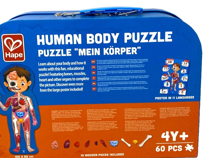 Hape Human Body Educational Puzzle 60 Piezes Jigsaw Puzzle 4 years and up