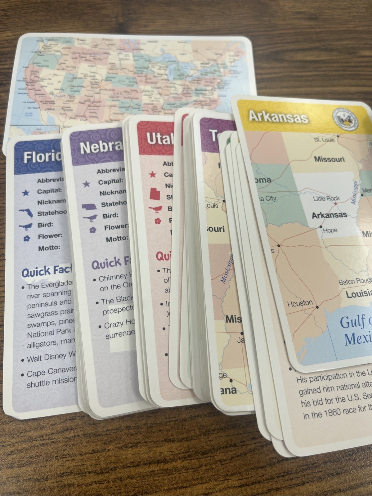 United States 52 Flash Cards Explore The States Map Capital Facts Homeschool