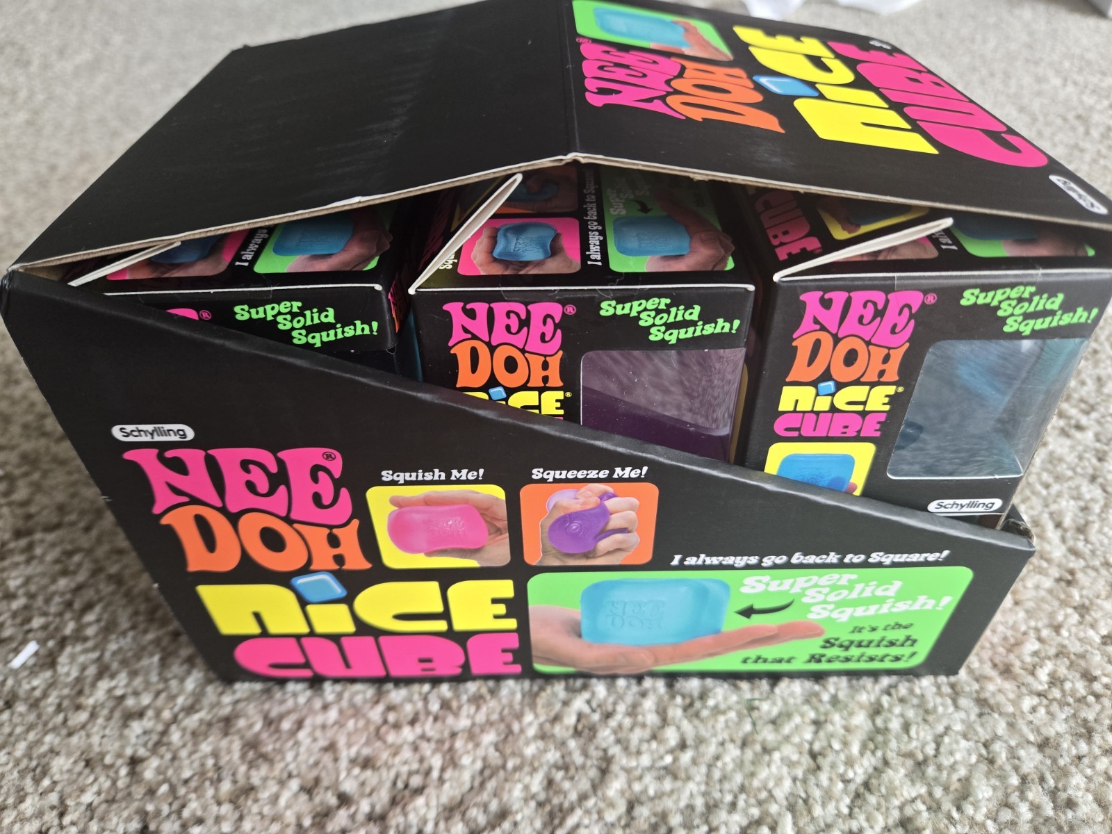 NEW Real rare Viral NeeDoh Nice Cube Full Box 12 Authentic Factory Sealed Cube