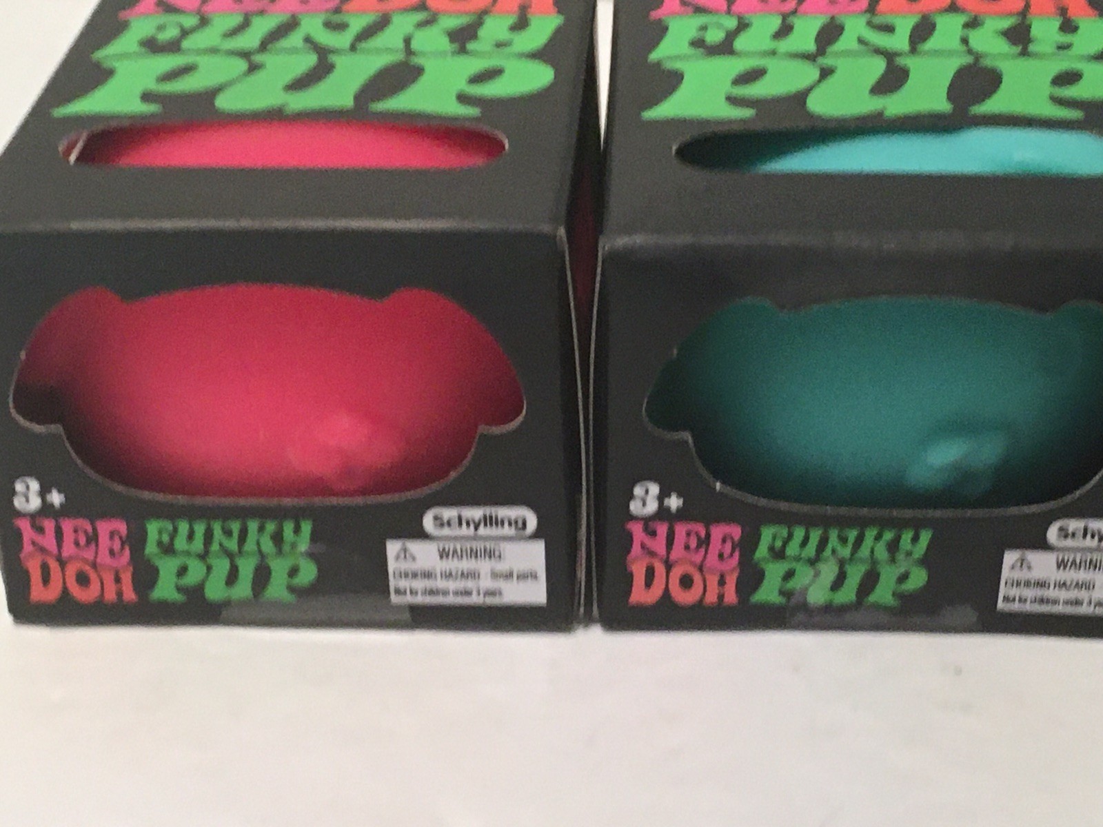 NeeDoh Schylling Funky Pup Fidget Toy Lot of 4 Pink Purple Teal & Orange