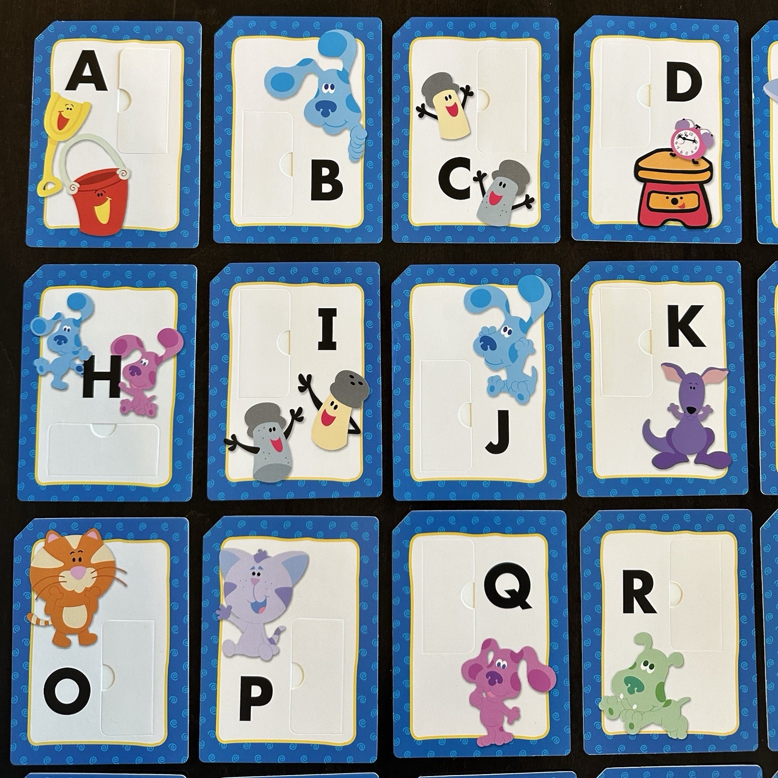 Vintage 2003 Blue Clues Flap Flash Cards With Flaps ABC My Alphabet Complete