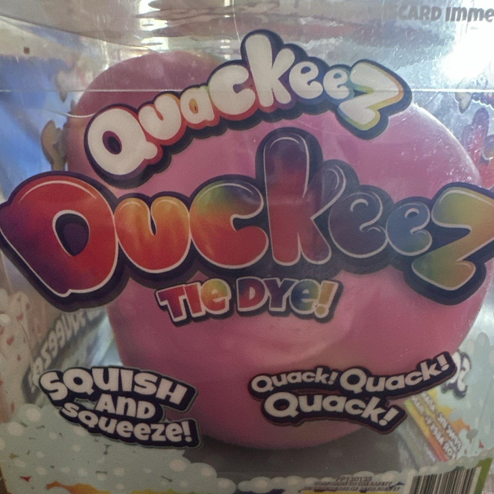 Quackeez Duckeez Tie Dye Tactile Squish & Squeeze Toy Multicolor Pink Ages 4+
