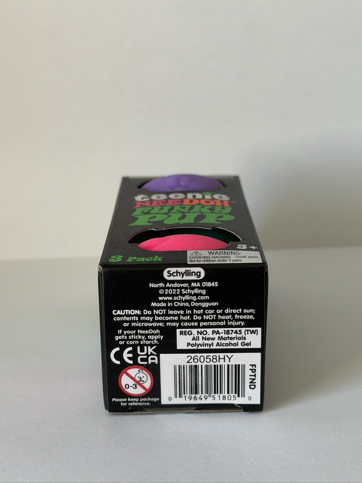 NeeDoh teenie FUNKY PUP authentic nee doh 3 pack has purple/teal/pink combo