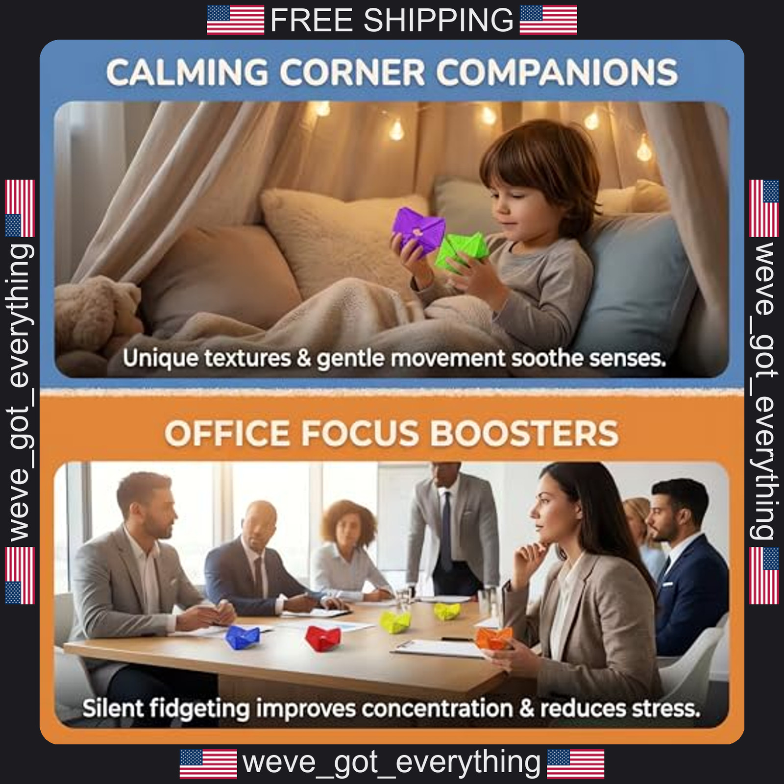 Six-Piece Sensory Fidget Cube Set for Kids and Adults