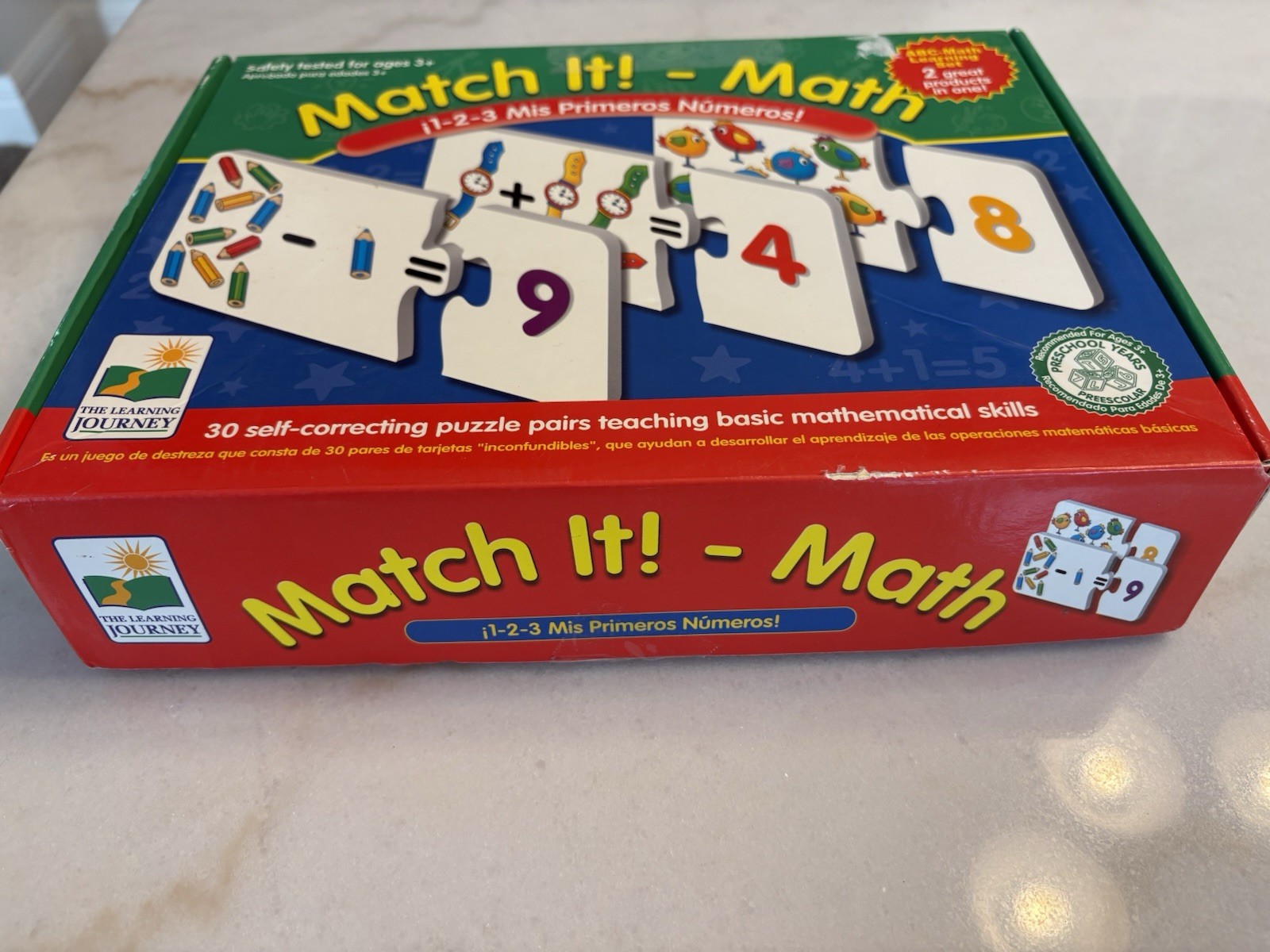 The Learning Journey Match It! Math 1-2-3 Mis Primeros Numeros 30 Puzzle Pairs