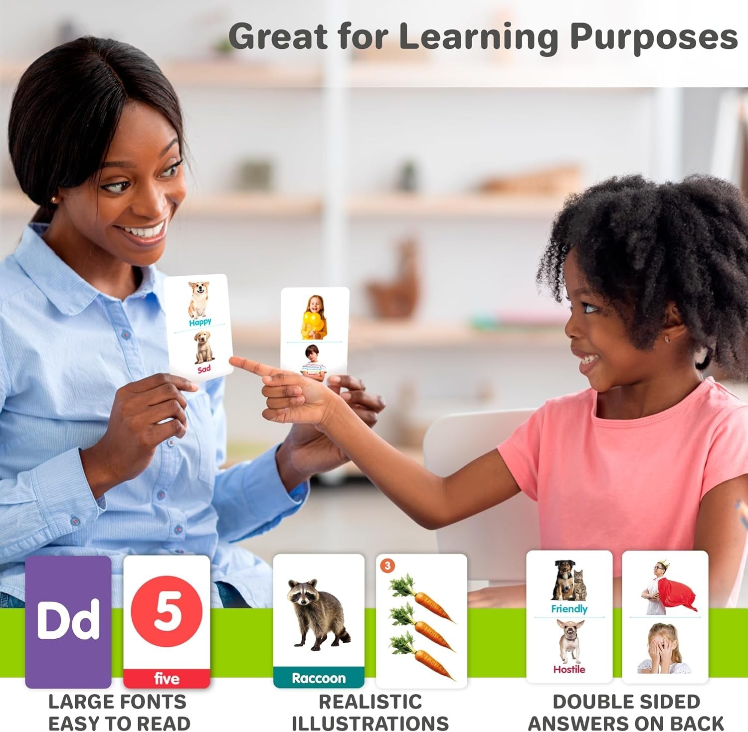 Interactive ABC Learning Flash Cards for Toddlers 2-4 – 60 Fun & Durable Cards