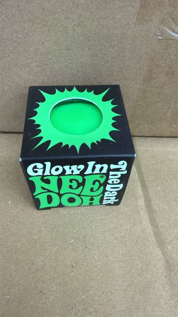 Needoh Nee Doh Teenie Single Sensory Squeeze Toy Mini Glow In The Dark – Green