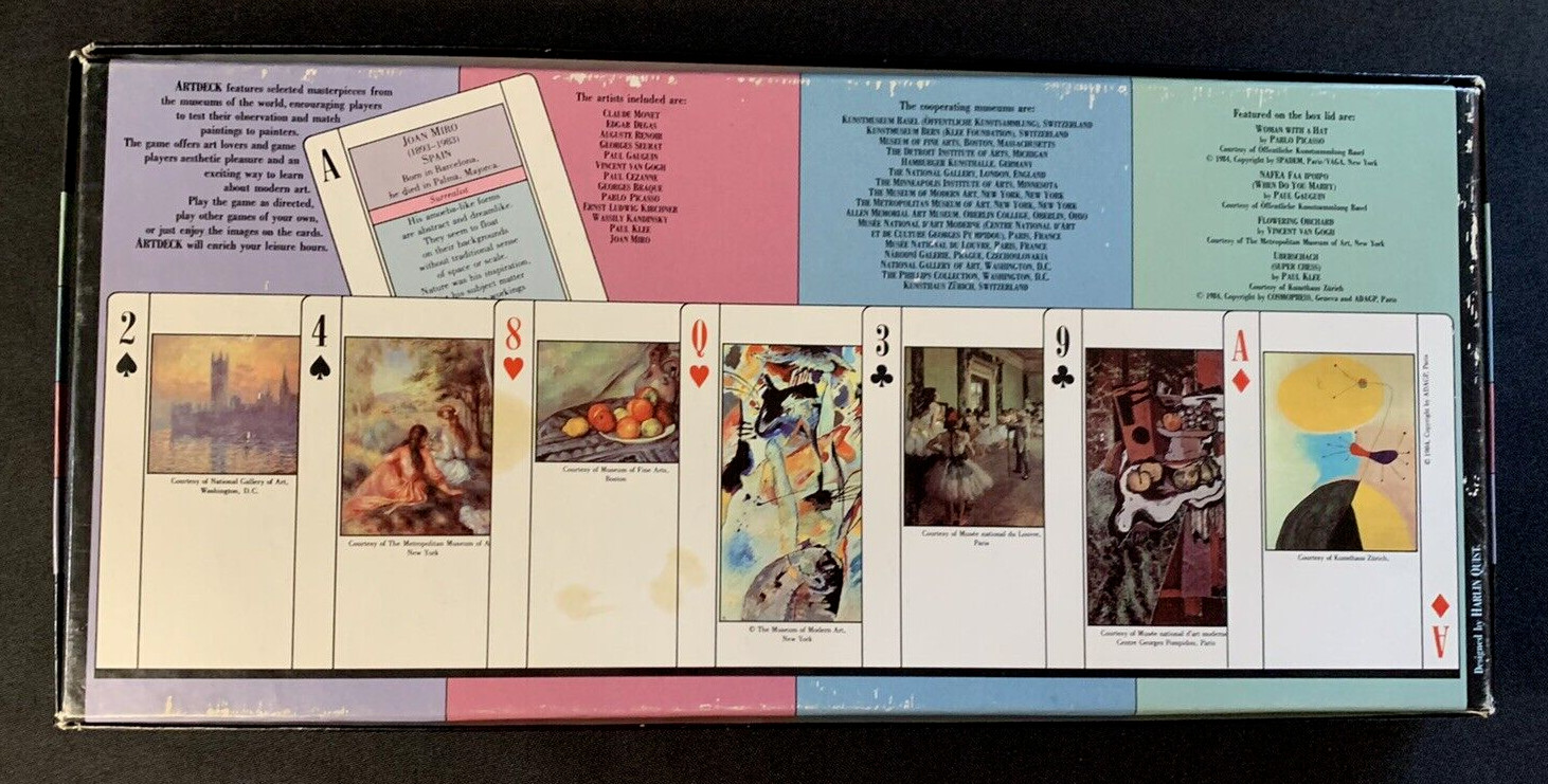 Artdeck The Game of Modern Masters Impressionism to Surrealism 1984