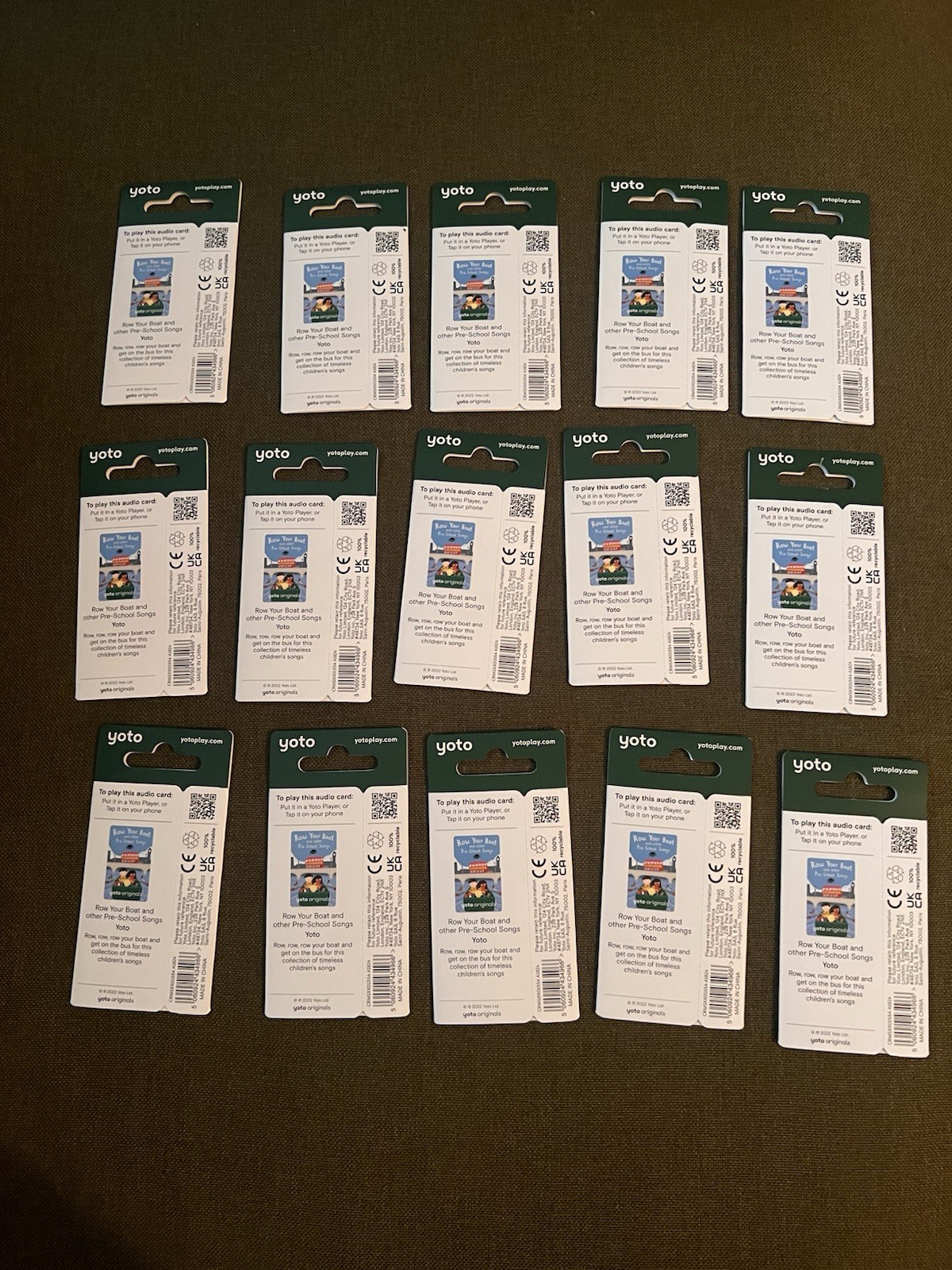 Lot Of 15 Yoto Player Row Your Boat and other Pre-School Songs Card- NEW Bundle