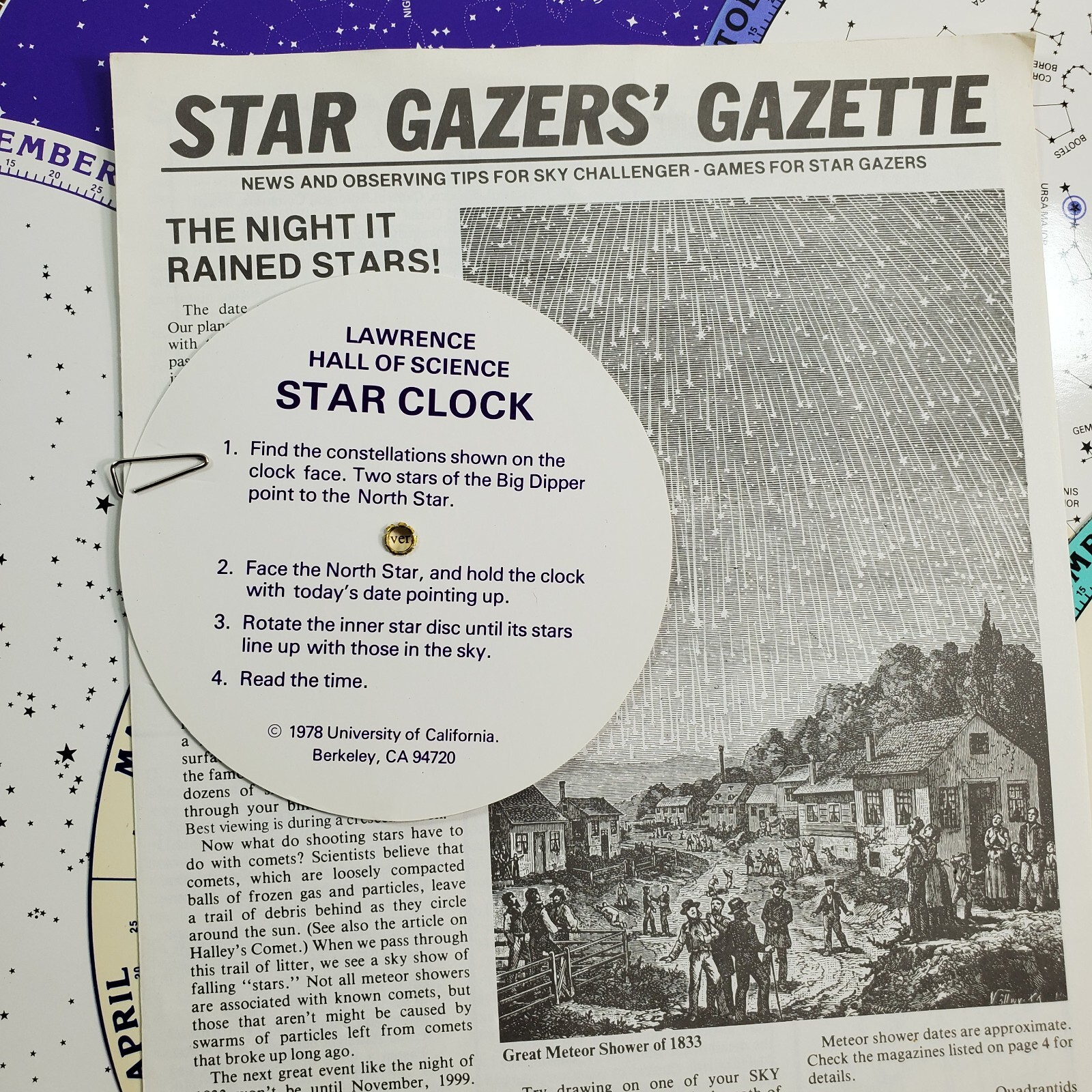 Vintage Star Gazers Sky Challenger Games with 13 Wheels 1978 Univ of California