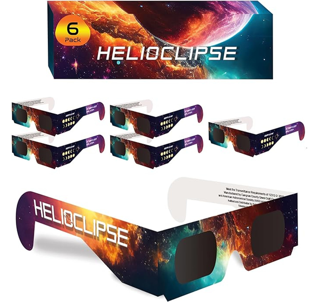 Solar Eclipse Viewing Glasses -CE & ISO Certified -6 Pairs for friends & family
