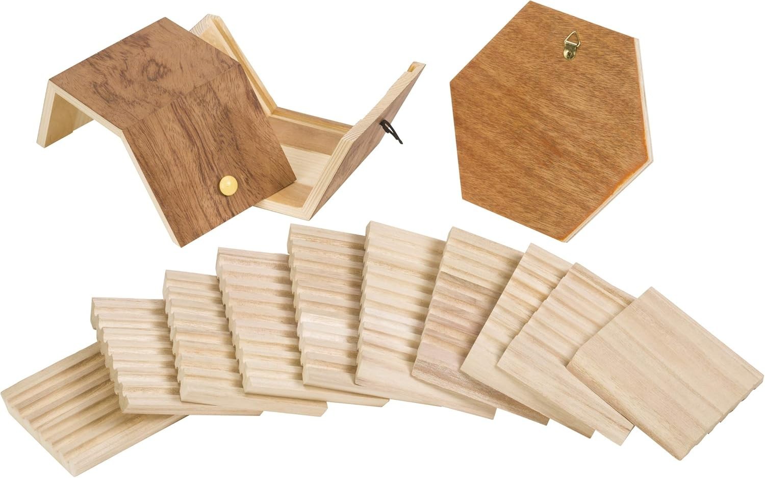 Wooden Solitary Bee Habitat Kids Craft Kit Educational DIY Outdoor Garden