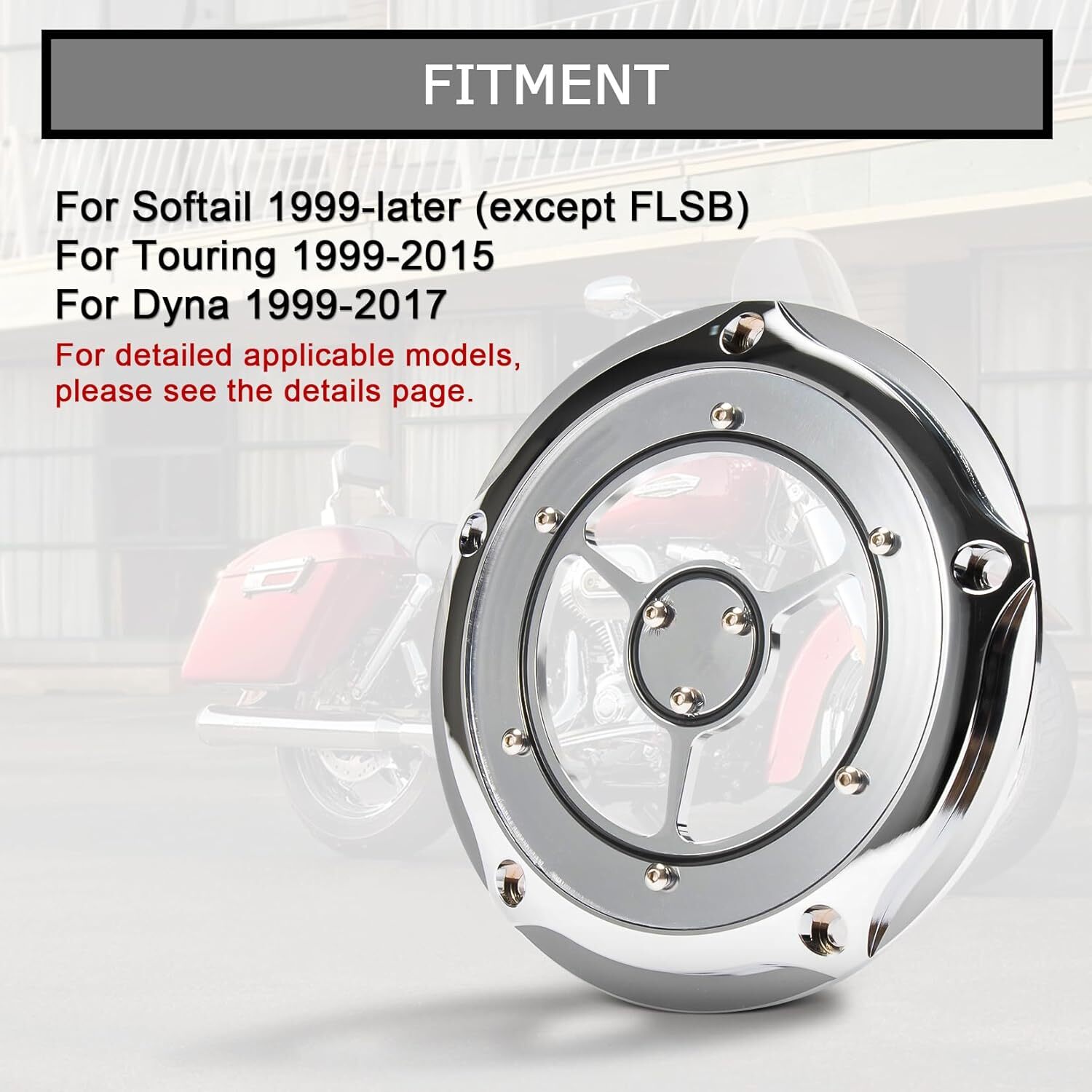 Engine Derby Cover Cap with Derby Cover Gasket for FLHR Electra Glide Softail