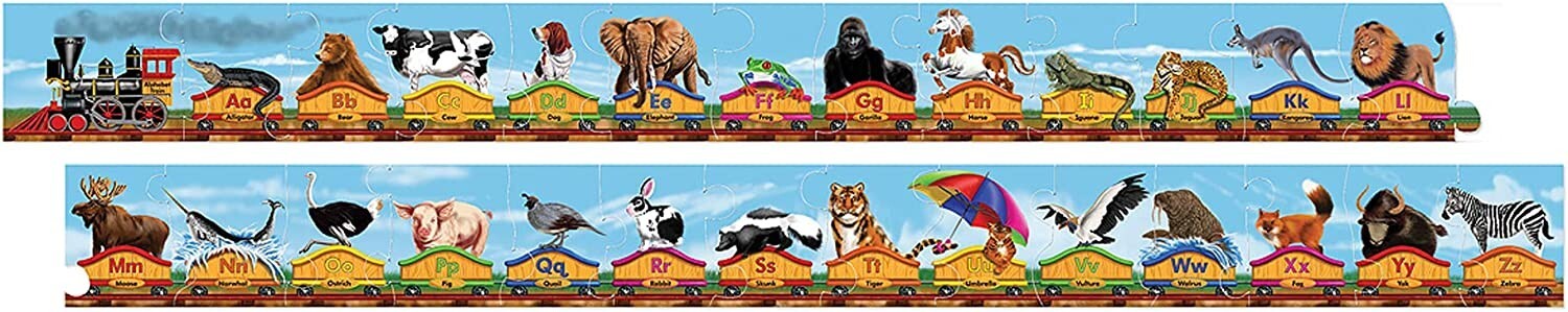 Melissa and Doug Alphabet Train Floor Puzzle Over 10 Feet Long 28 Pieces Ages 3+