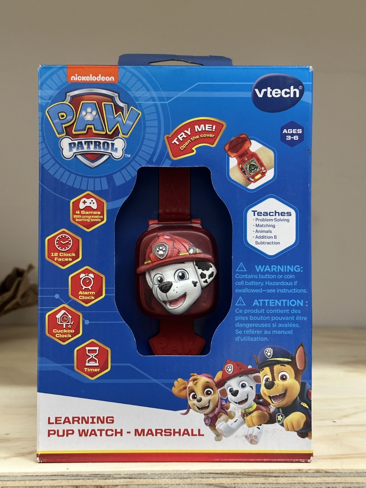 Vtech Paw Patrol Marshall Learning Watch RED NEW DAMAGED PACKAGE