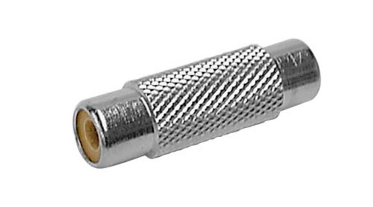 [ Whadda CAA43 ] Nickel-Plated Phono (RCA) Jack to Phono (RCA) Jack Adapter