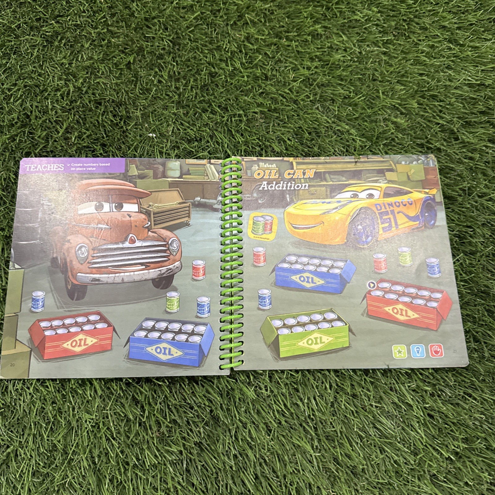NEW LeapFrog Leap Start Kindergarten-1st Grade book — DISNEY PIXAR MATH ACTION