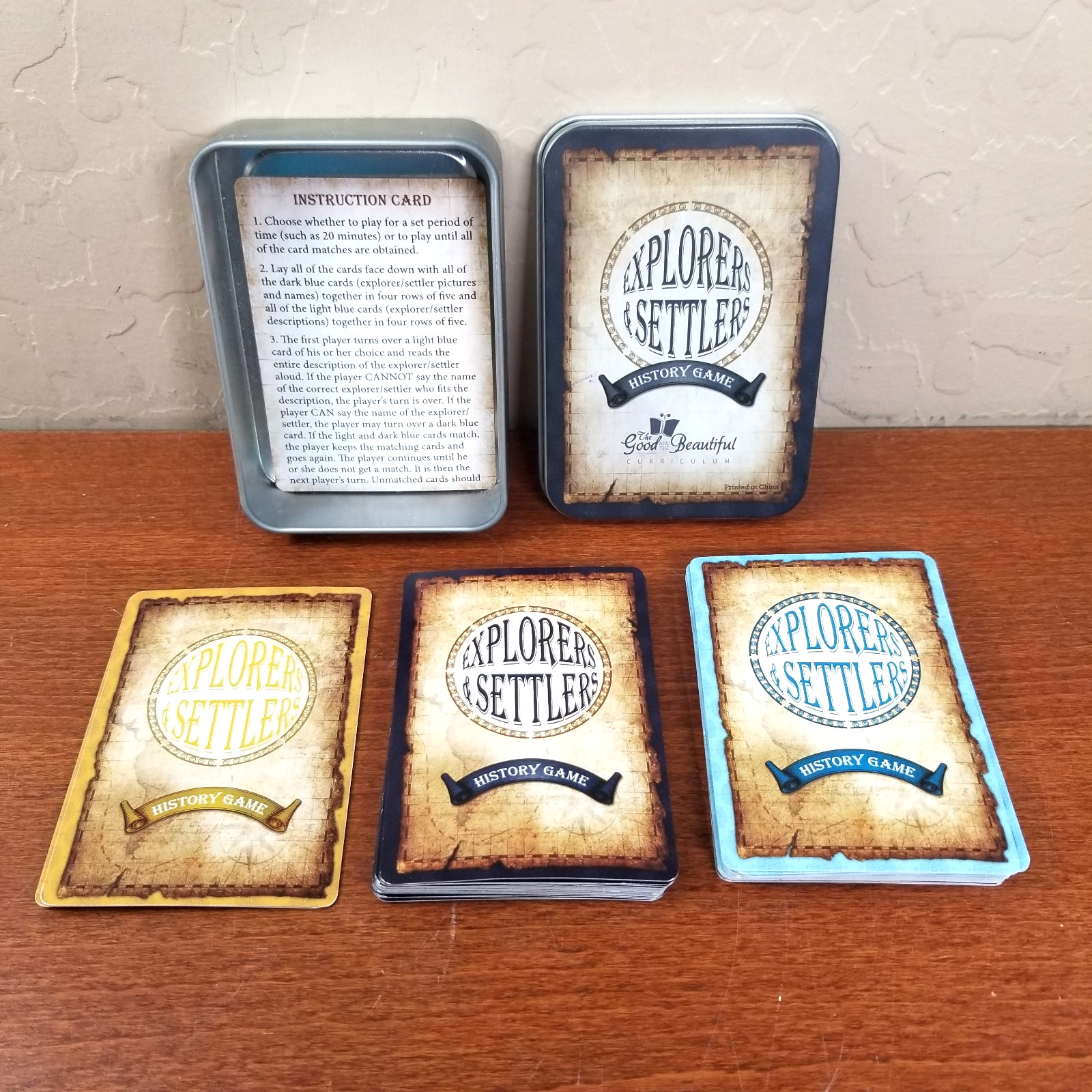 The Good and the Beautiful Explorers & Settlers History Card Game 100% Complete