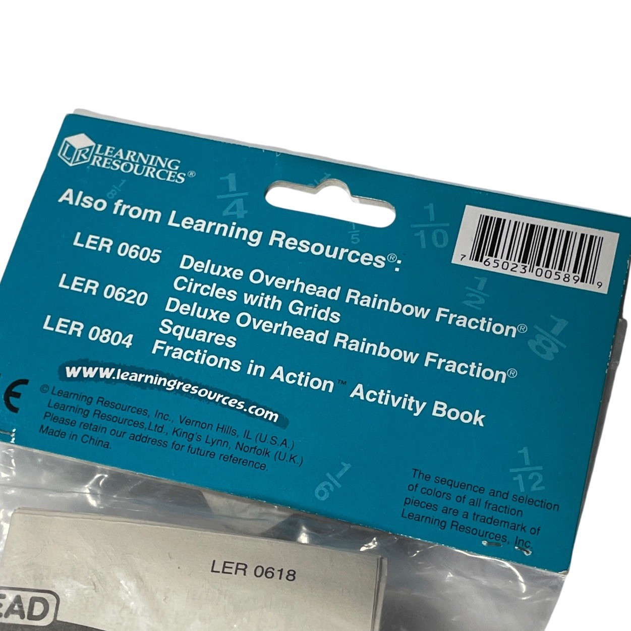 Learning Resources Deluxe Rainbow Fraction Circles Overhead Projector New Sealed
