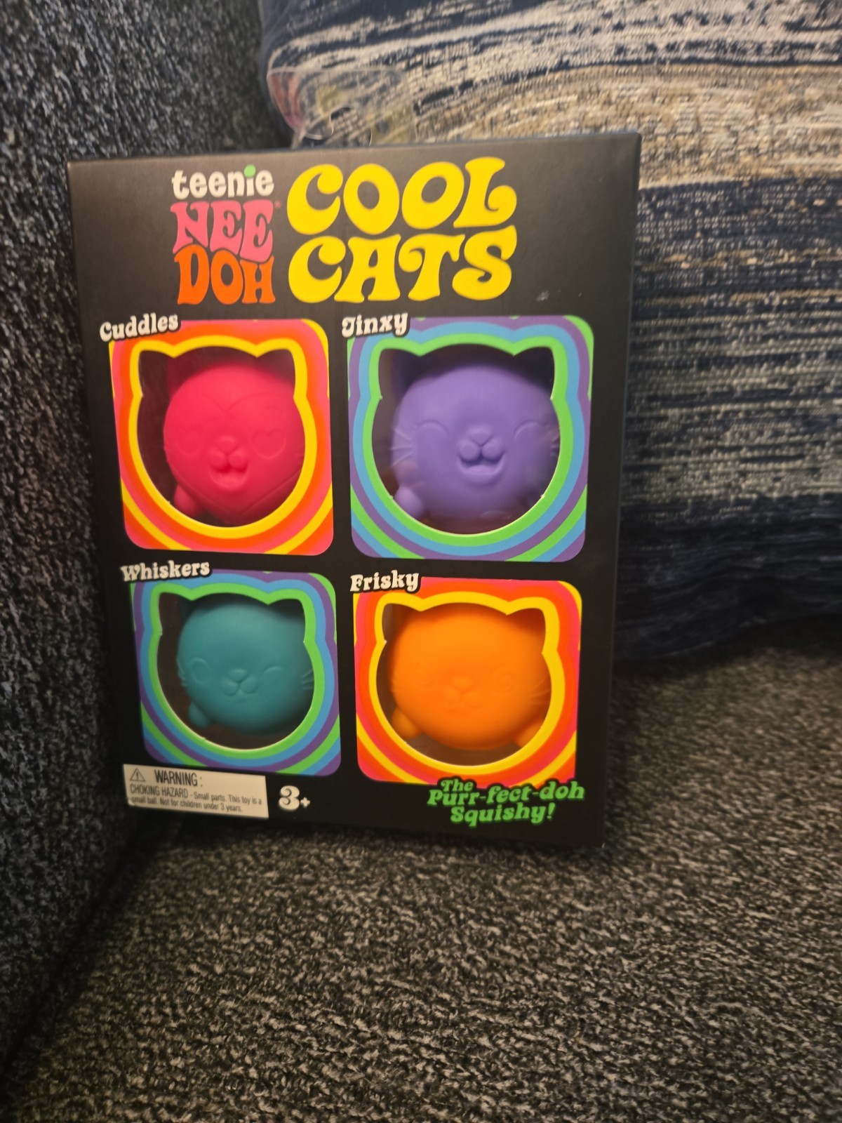 NeeDoh Teenie Cool Kittens 4-Pack Schylling Squishy Cats Fidget Stress Toy NIB
