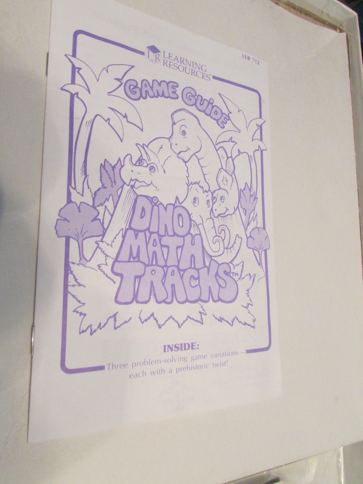 DINO MATH TRACKS Vintage 1992 Learning Board Game Dinosaur Homeschool Complete