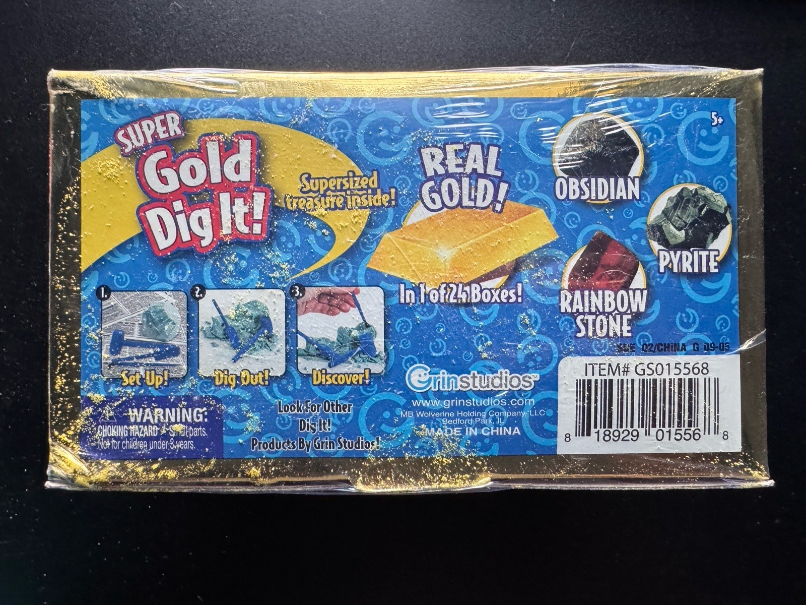 Super Gold Dig It! Real Gold in 1 of 24 boxes! HTF Blue Label Box