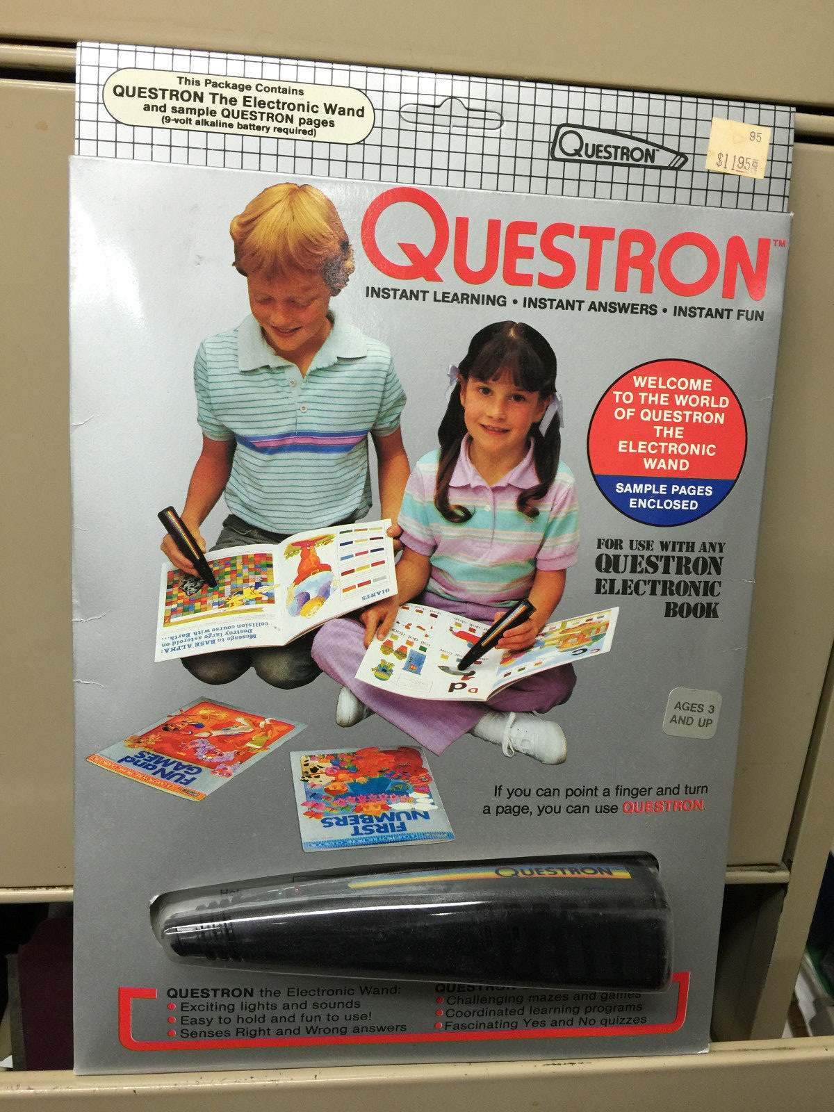Vintage Questron Electronic Wand New in Box w/Sample Workbook Pages RARE NOS